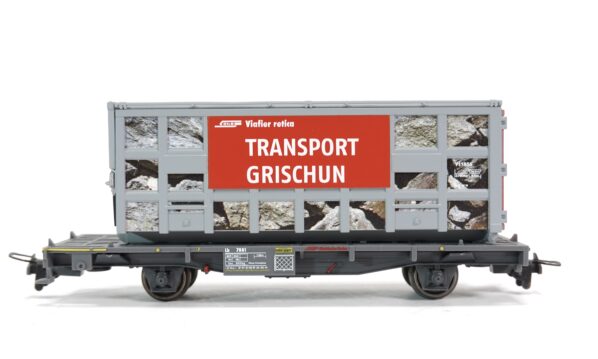 Bemo 2269 123 H0m RhB Flachwagen mit Container