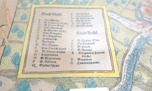 Handkolorierte Kupferstich Beyde Statt Basel