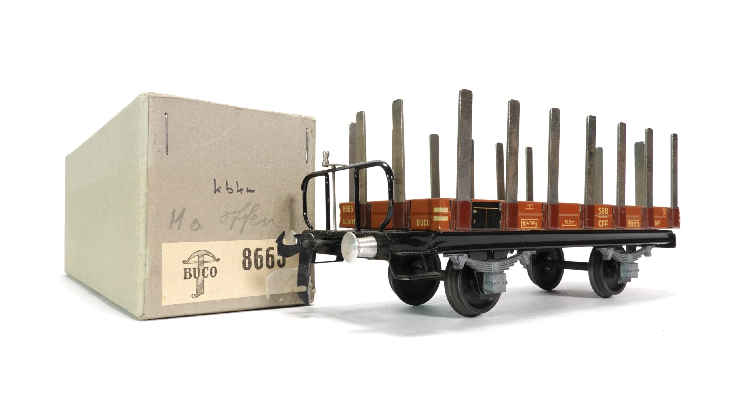Buco 8665 0 SBB Niederbordwagen M6 braun | A0061 2 Buco 8665 0 SBB Niederbordwagen M6 braun | A0061 – Bild 2