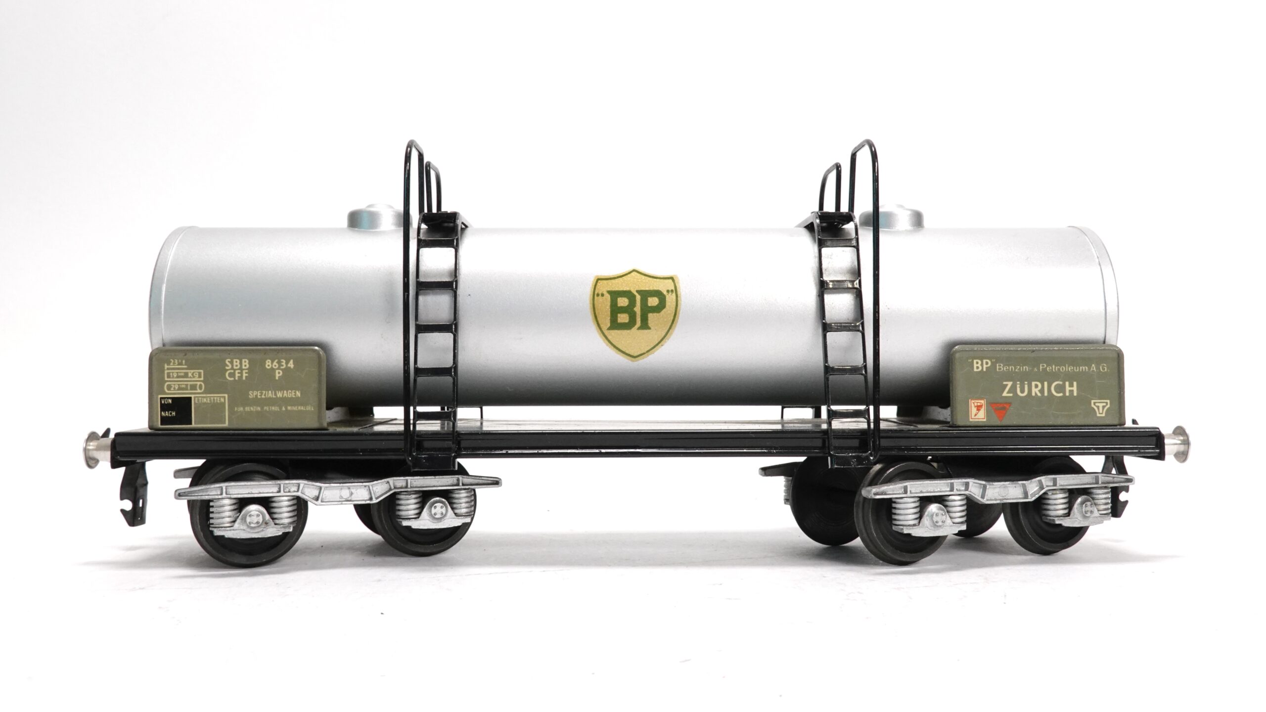 Buco 8634 0 SBB Kesselwagen silber BP | 1958 1 Buco 8634 0 SBB Kesselwagen silber BP | 1958