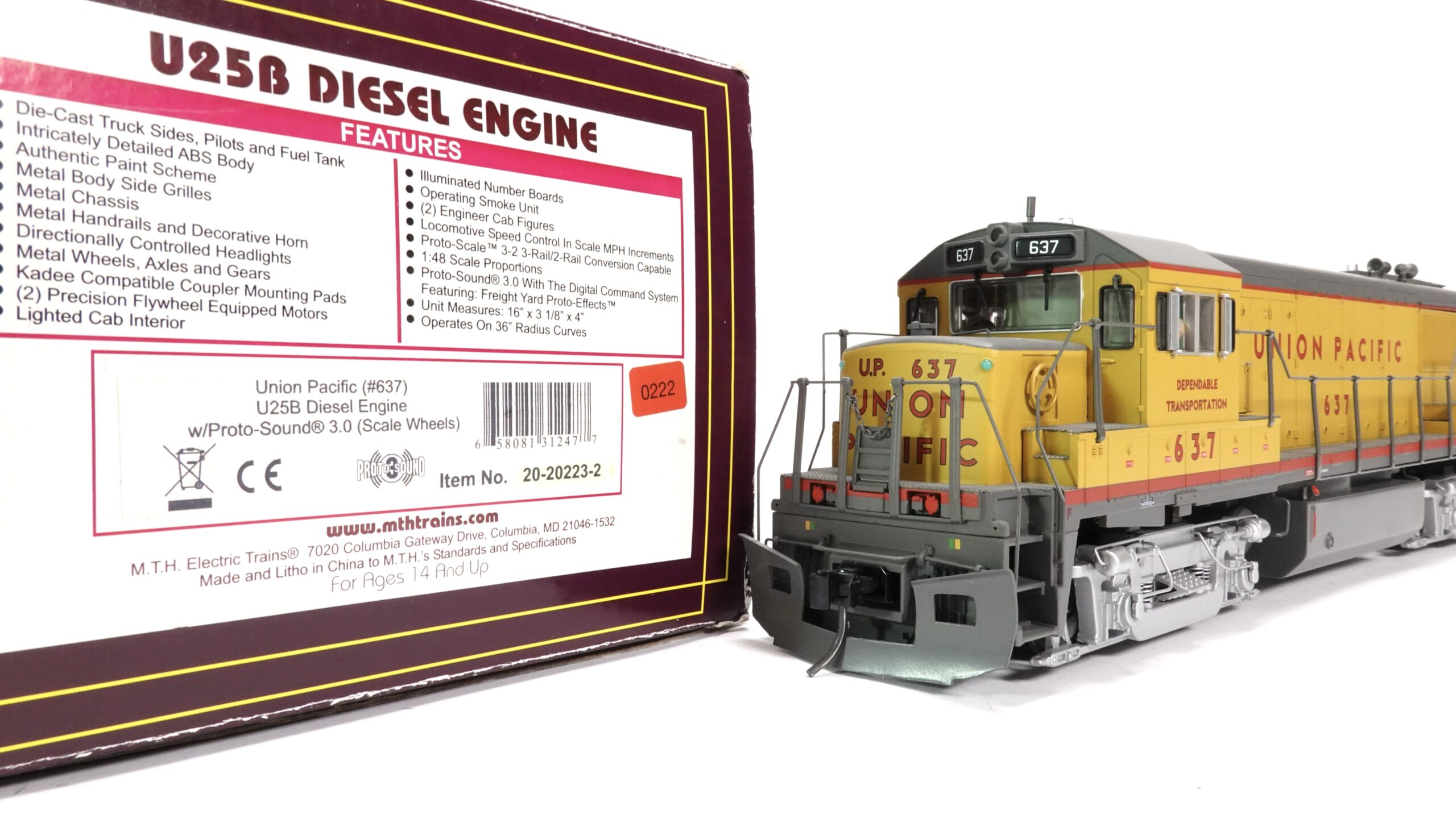 MTH 20-20223-2 0 UP Diesellok U25B #637 | 0222 2 MTH 20-20223-2 0 UP Diesellok U25B #637 | 0222 – Bild 2