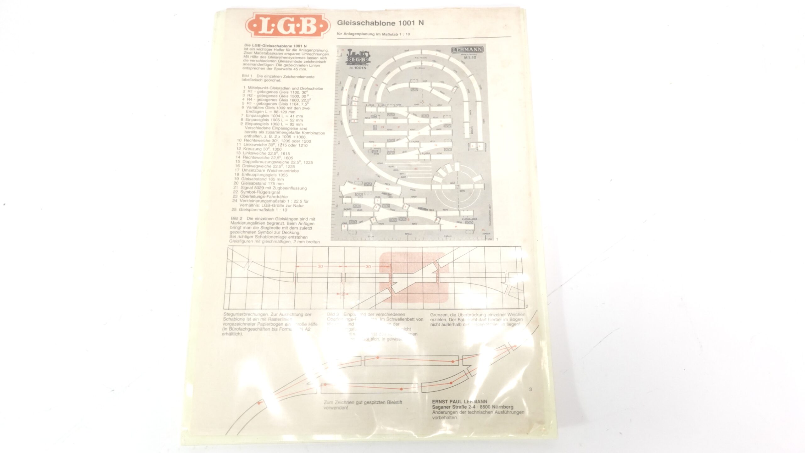 LGB 1001N G Gleisschablone | 0228 3 LGB 1001N G Gleisschablone | 0228 – Bild 3