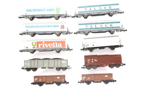 Diverse N SBB Set zehn Güterwagen | A0311