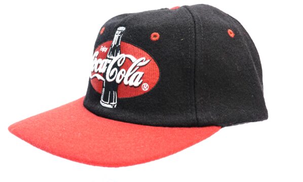 Vintage 90s Coca-Cola Wool Snapback Cap – Red/Black – RARE Collectible | A5013