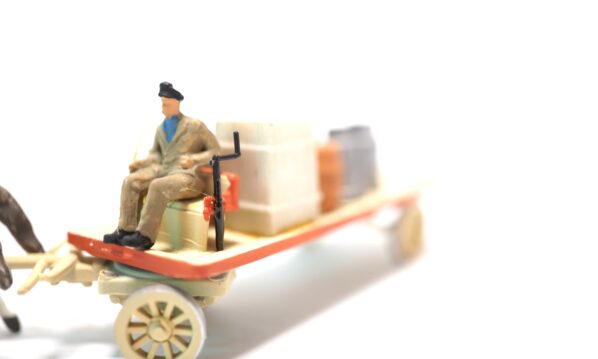 Preiser 460 H0 Pferdefuhrwerk mit Kisten | A0974