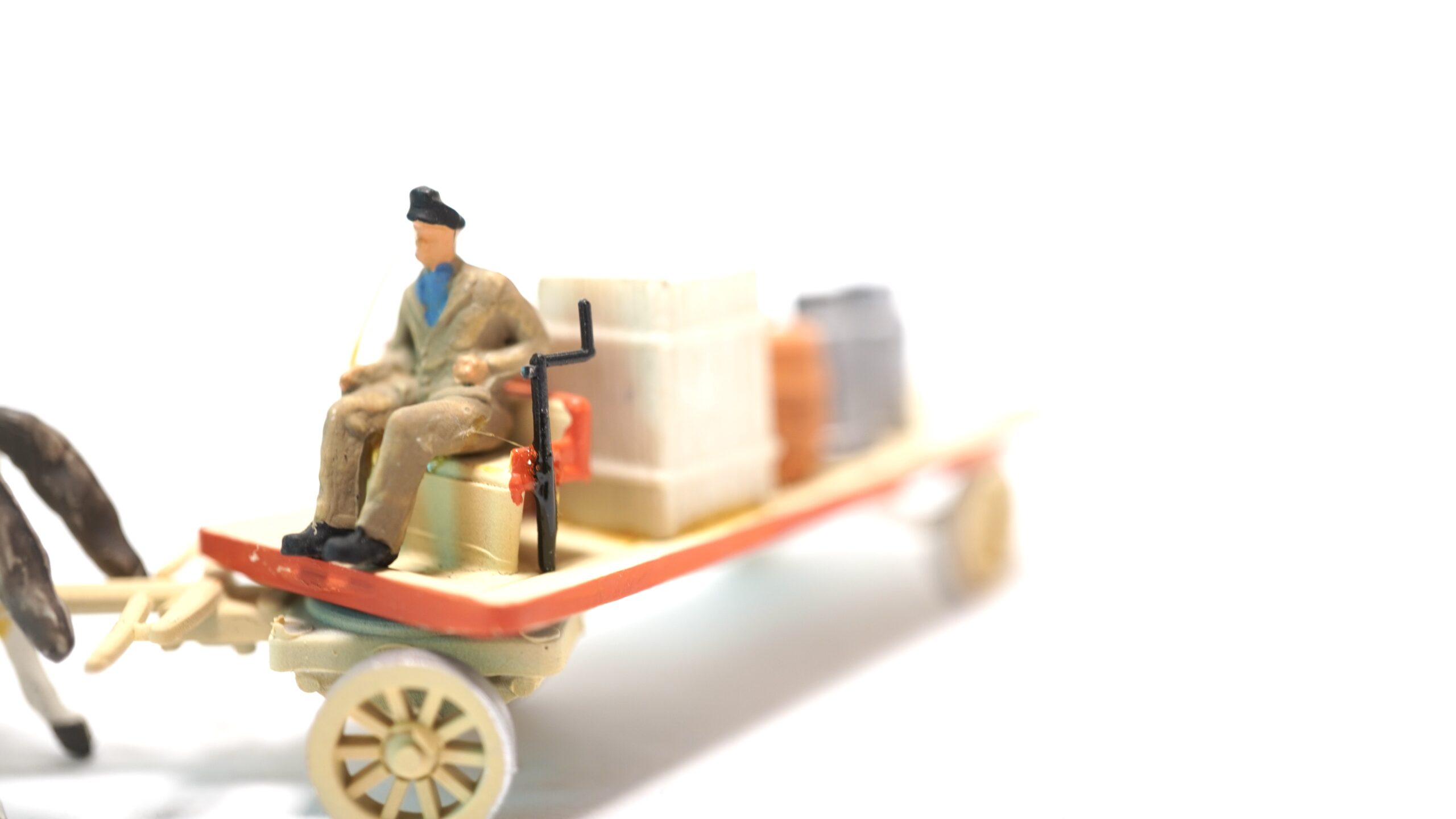 Preiser 460 H0 Pferdefuhrwerk mit Kisten | A0974