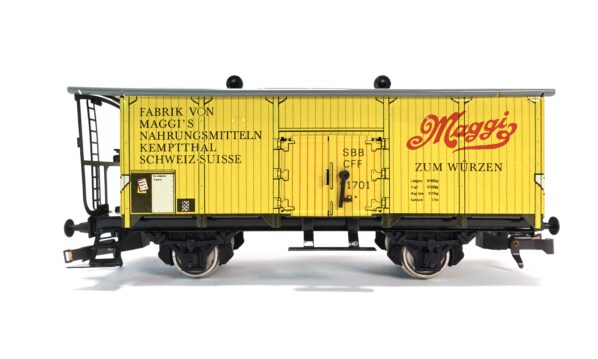 ETS 453 Spur 0 SBB Kühlwagen Maggi mit Bremsplattform OVP | 0001