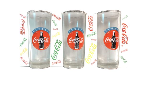 Vintage „Always Coca-Cola“ Gläserset – 90er Jahre Sammlerstück | A5084