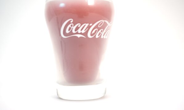 Vintage Coca-Cola Glitzer-Kerze im Glas – Sammlerstück (90er Jahre) | A5078