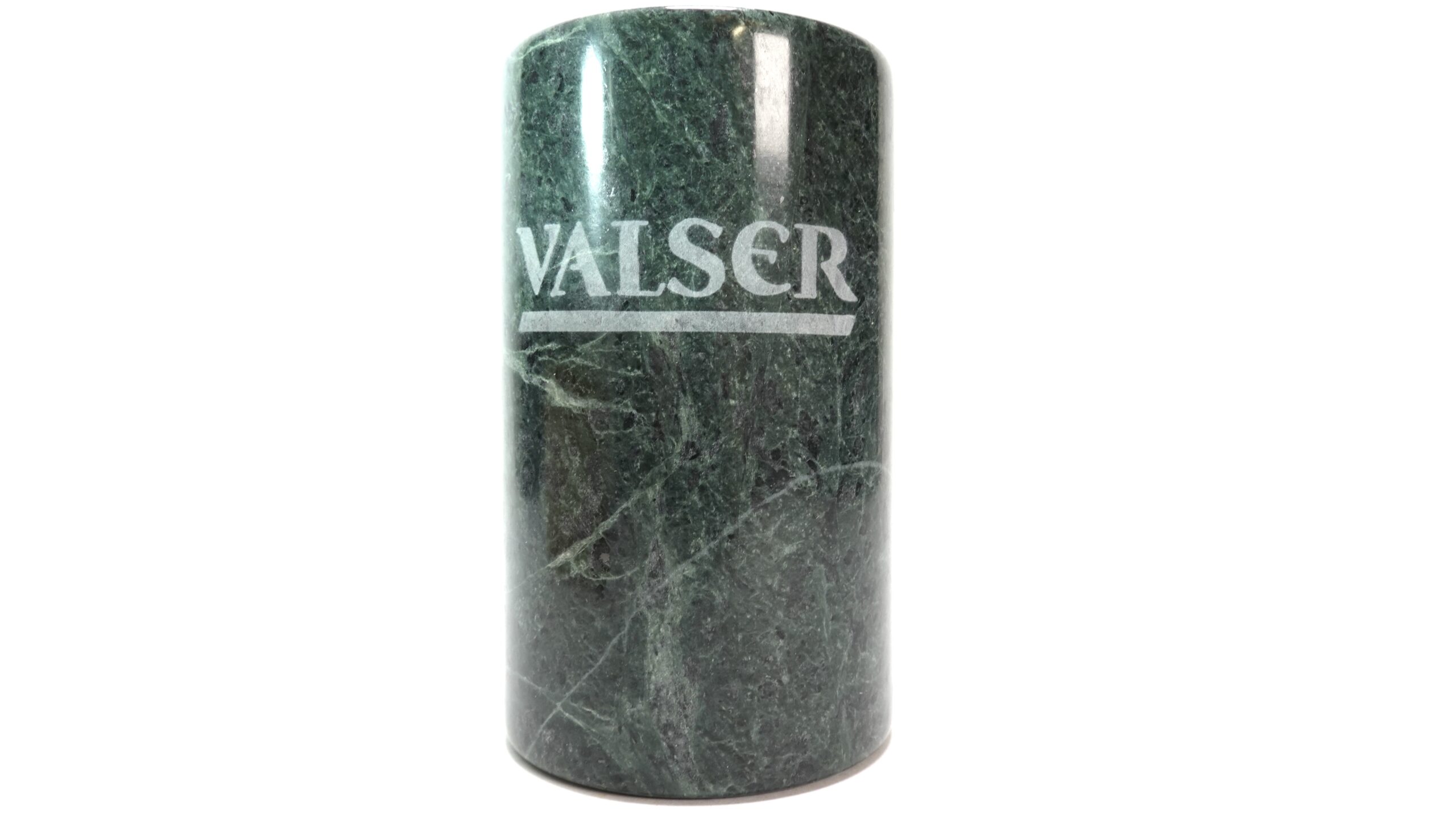 Vintage Valser Flaschenkühler – Massiver grüner Marmor mit Korkboden – Unikat | A5104