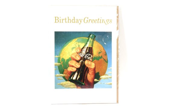 Coca-Cola Glückwunschkarte Birthday Greetings Erdball Vintage 90er Jahre | A5153