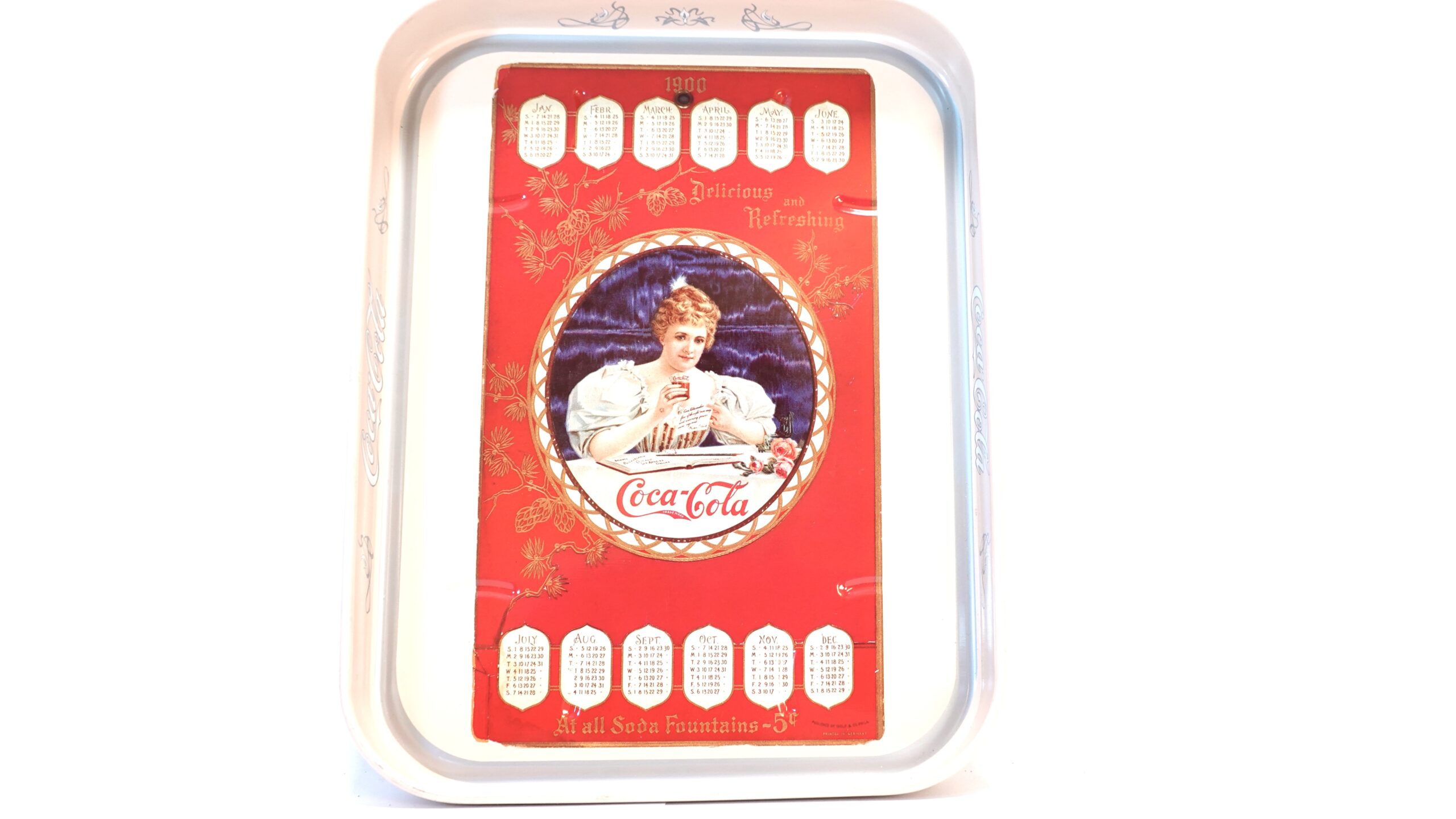 Coca-Cola Serviertablett Kalender 1900 Vintage – A5340