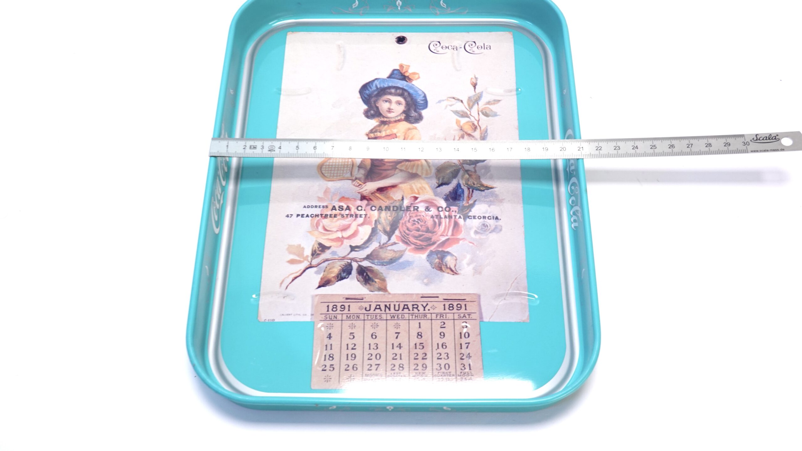 Coca-Cola Serviertablett Kalender 1891 Vintage – A5343 7 Coca-Cola Serviertablett Kalender 1891 Vintage – A5343 – Bild 7
