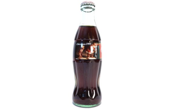 Coca-Cola Konturflasche Weihnachten 1995 Santa am Kühlschrank Vintage A5243
