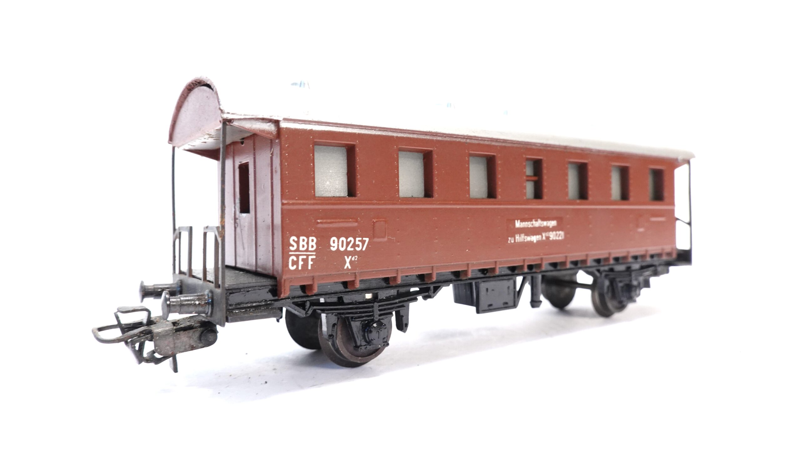 Buco 8620/1 H0 SBB Mannschaftswagen 90257 zu Hilfswagen X42 braun | A1378 2 Buco 8620/1 H0 SBB Mannschaftswagen 90257 zu Hilfswagen X42 braun | A1378 – Bild 2