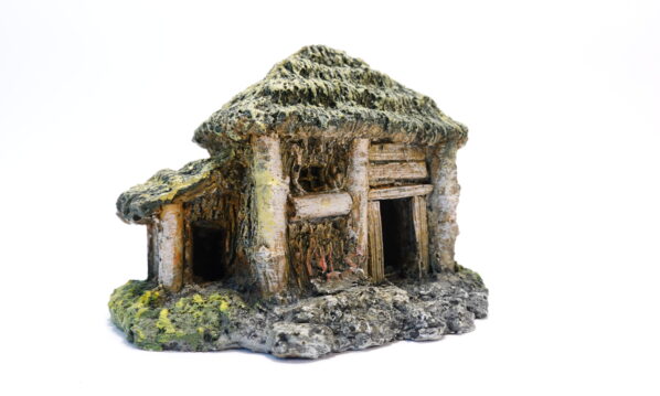 Aquarium Dekoration Strohdach-Hütte Versteckhöhle 8x6.5cm | A1386