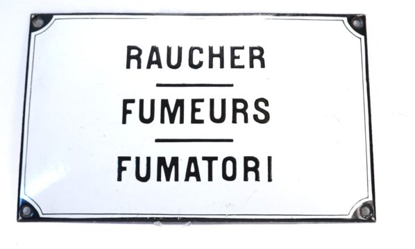 SBB Emailleschild Raucher Fumeurs Fumatori Waggonschild | A5351