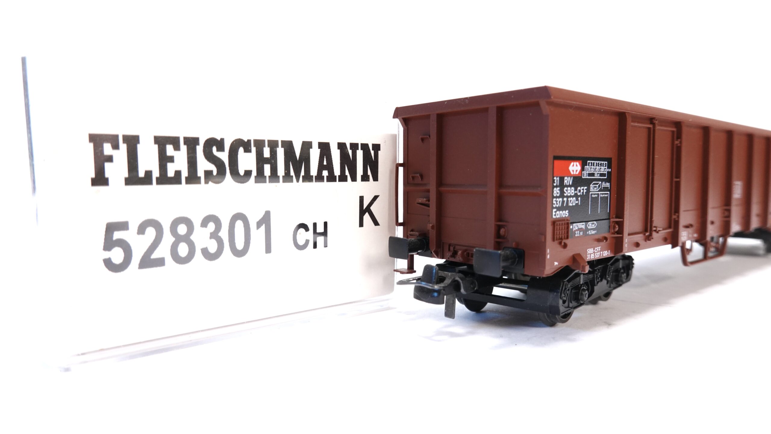 Fleischmann 528301 CH H0 SBB offener Güterwagen Eanos braun | A1240 2 Fleischmann 528301 CH H0 SBB offener Güterwagen Eanos braun | A1240 – Bild 2