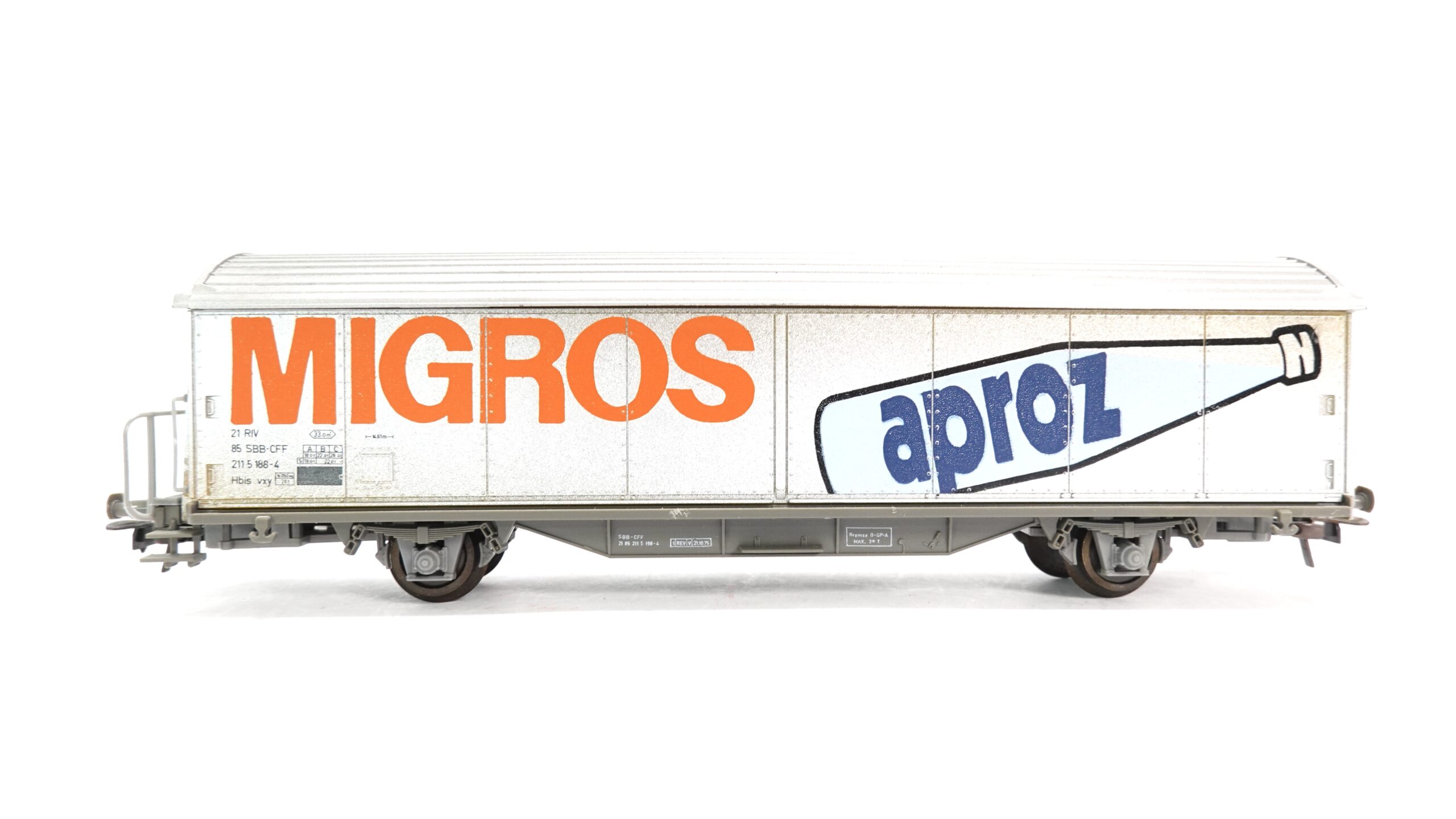 Roco 4340 B H0 SBB Schiebewandwagen MIGROS aproz Hbis | A1598 1 Roco 4340 B H0 SBB Schiebewandwagen MIGROS aproz Hbis | A1598
