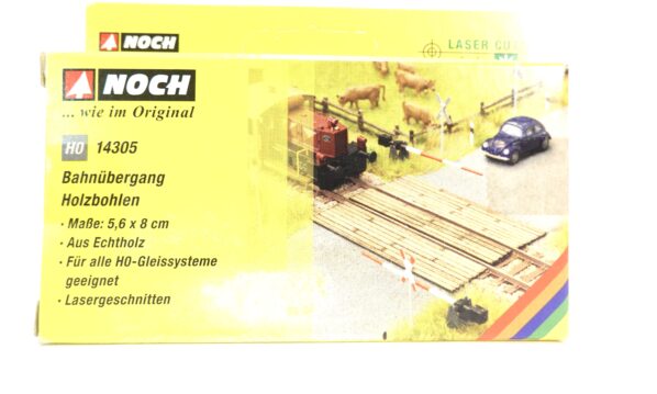 Noch 14305 H0 Laser-Cut Minis Bahnübergang Holzbohlen Echtholz Bausatz