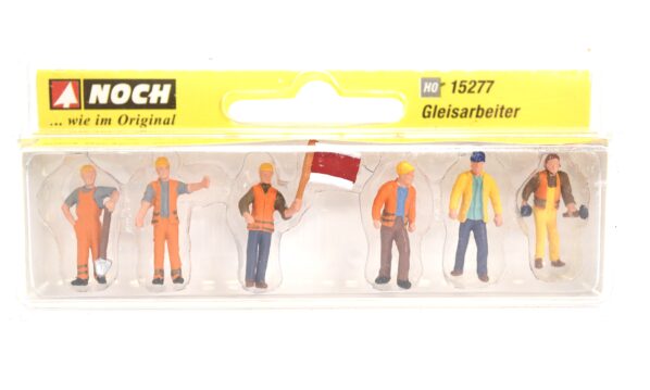 NOCH 15277 H0 Gleisarbeiter 6 Figuren mit Werkzeug handbemalt OVP