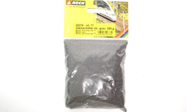 NOCH 09376 H0 TT Gleisschotter dunkelgrau 250 g Beutel OVP