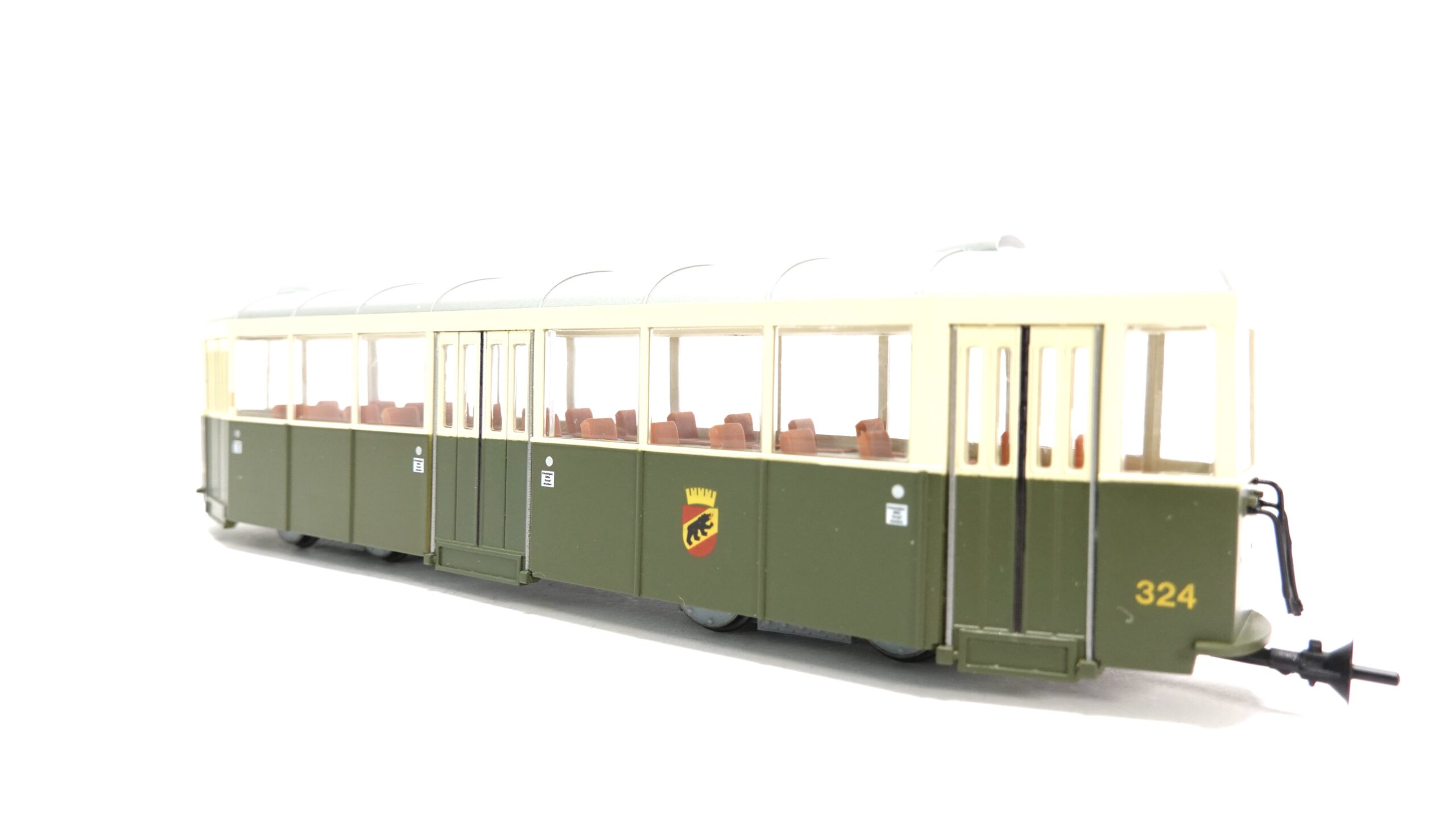 NAVEMO 241 22 324 H0m SVB Bern Tram Beiwagen B 324 grün/creme 3 NAVEMO 241 22 324 H0m SVB Bern Tram Beiwagen B 324 grün/creme – Bild 3