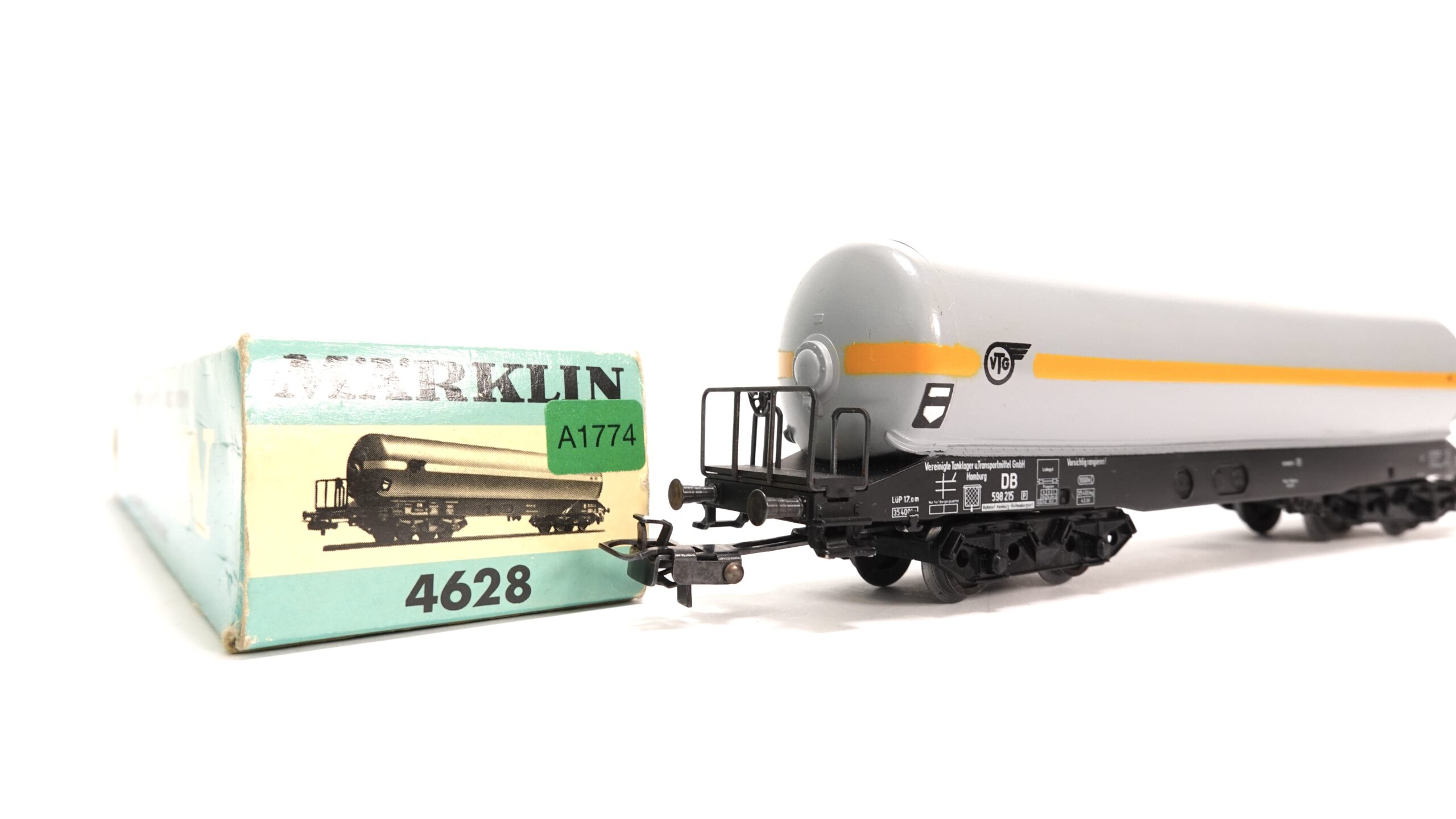 Märklin 4628 H0 DB VTG 598 215 Druckgas-Kesselwagen grau | A1774 2 Märklin 4628 H0 DB VTG 598 215 Druckgas-Kesselwagen grau | A1774 – Bild 2