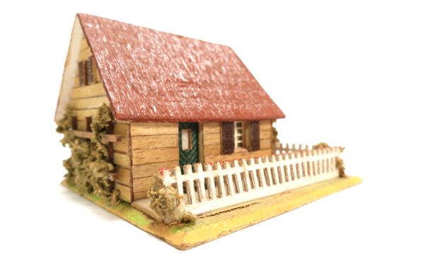 Faller H0 Vintage Holz-Pappe Chalet Wohnhaus mit Zaun & Laube 1950er | A1804