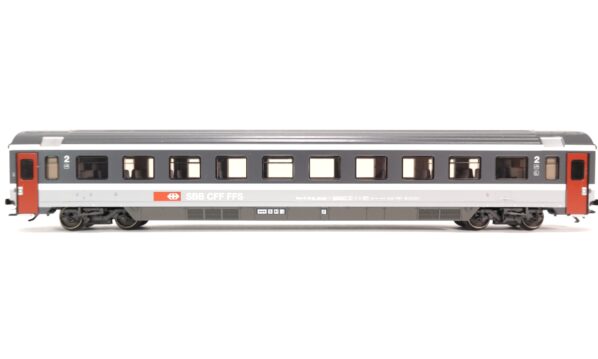 Märklin 4366 H0 SBB EuroCity Bpm 2. Klasse Schnellzugwagen grau/rot | A1829