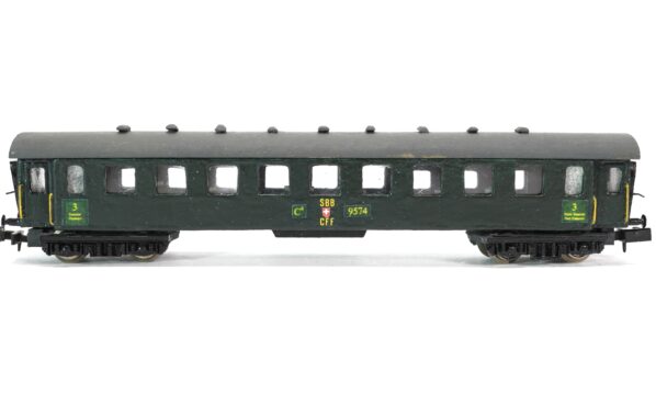 WSM Werkstattmodell N SBB C4 9574 3. Klasse Personenwagen tannengrün | A1672