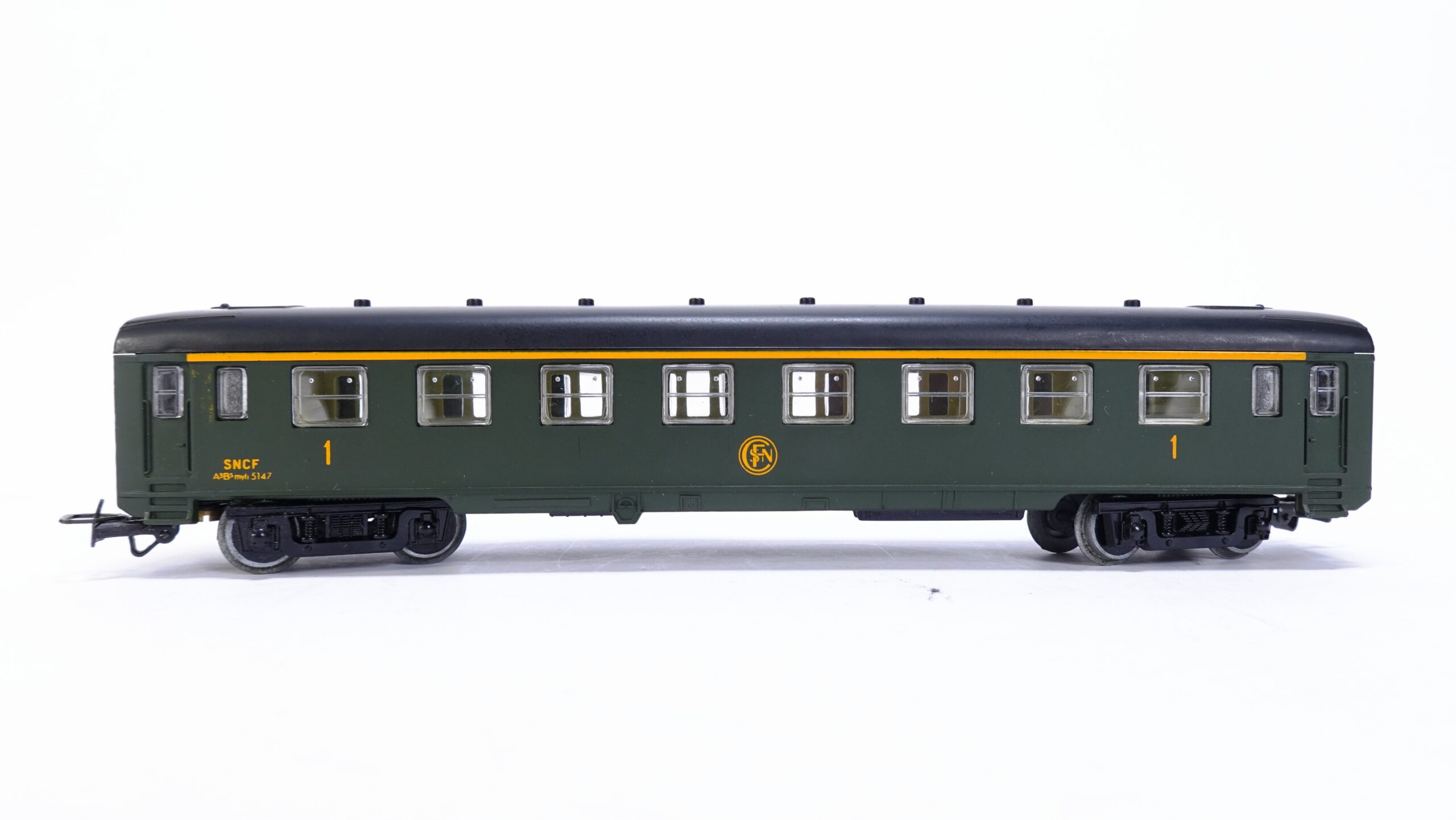 Jouef 464 H0 SNCF Personenwagen A3B5 myfi 5147 Grün | A1937 6 Jouef 464 H0 SNCF Personenwagen A3B5 myfi 5147 Grün | A1937 – Bild 6