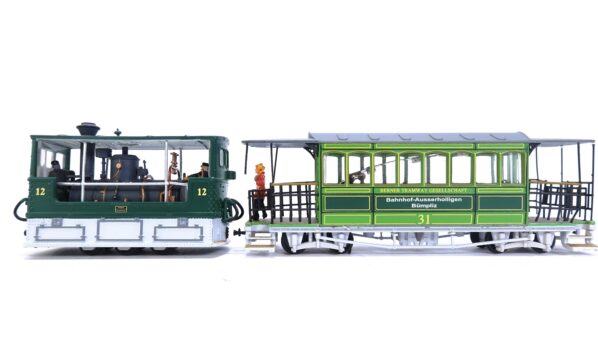 Agat A2002 H0m BTG Dampftram-Zug Lok 12 + Wagen 31 | A2002