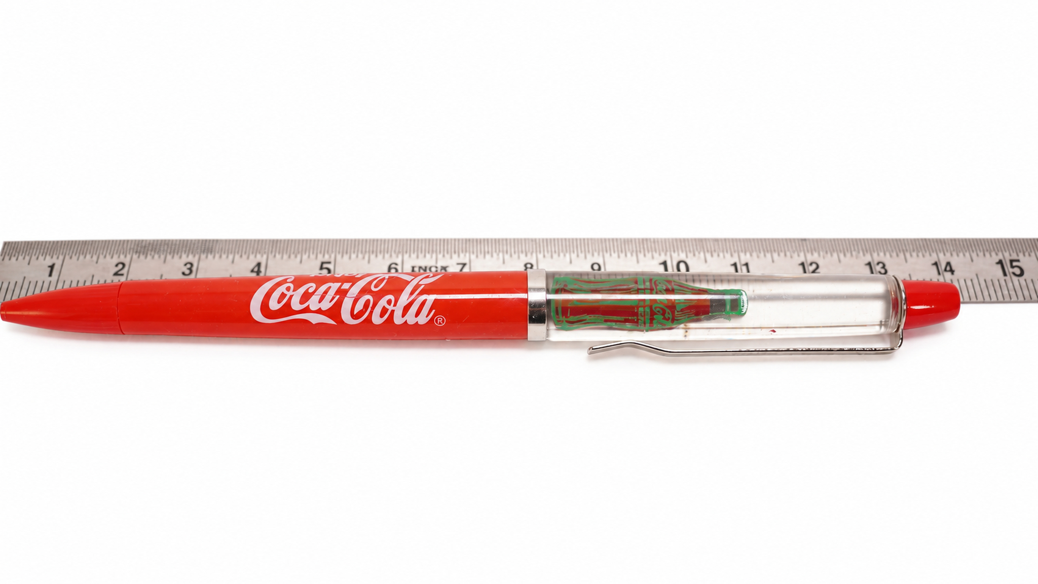 Coca-Cola Vintage Schwimm-Kugelschreiber / Float Pen (Konturflasche) 3 Coca-Cola Vintage Schwimm-Kugelschreiber / Float Pen (Konturflasche) – Bild 3