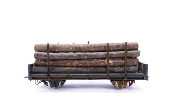 Egger 2101 H0e Rungenwagen mit Echtholz gealtert | A2096